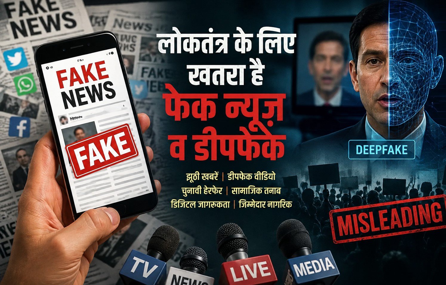 लोकतंत्र के लिए खतरा है फेक न्यूज़ व डीपफेक