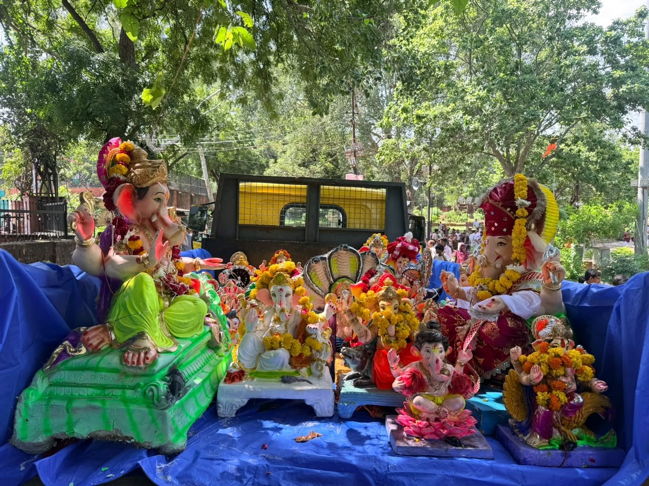 अस्थायी कुंड में 13 हजार से अधिक गणेश प्रतिमाओं का विसर्जन