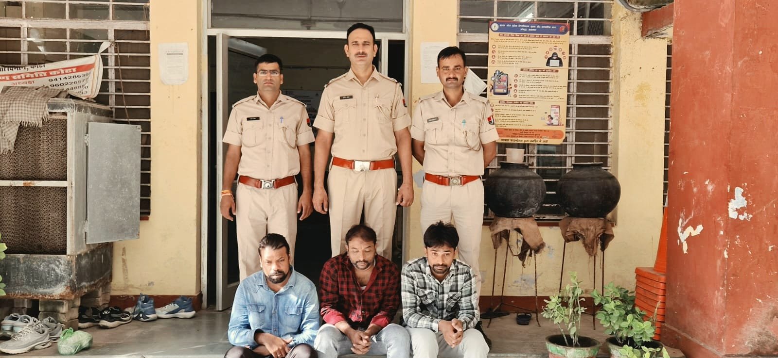 कोटा में फार्म से 11 बकरे चोरी करने वाले तीन आरोपी गिरफ्तार, 91,800 रुपए बरामद