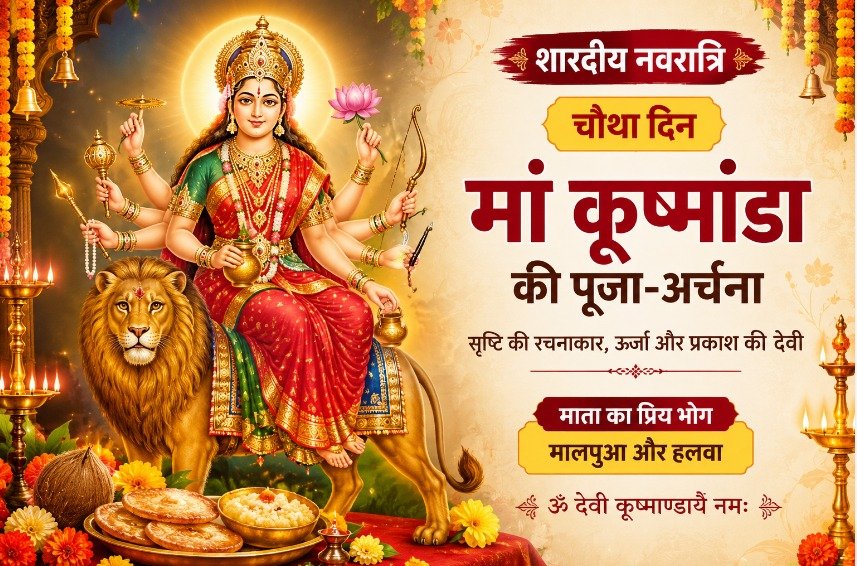 नवरात्रि का चौथा दिन आज, मां कूष्मांडा की आराधना से गूंजे माता के जयकारे